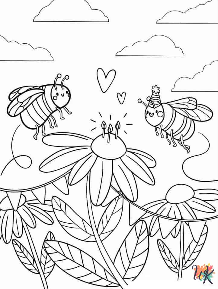 free printable Bee coloring pages