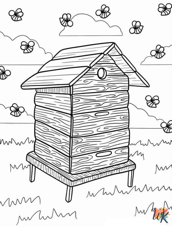 old-fashioned Bee coloring pages