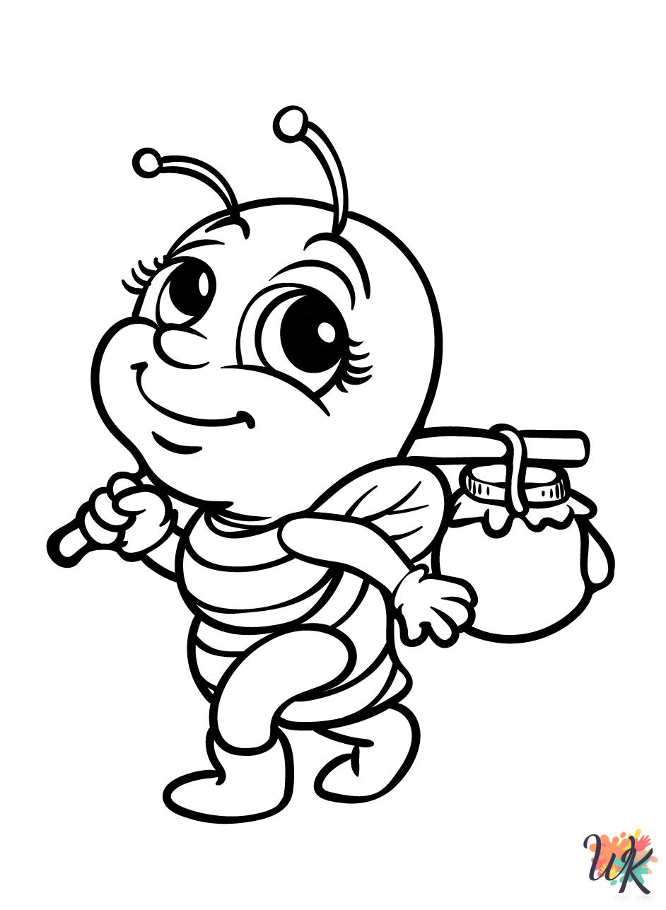 Bee free coloring pages