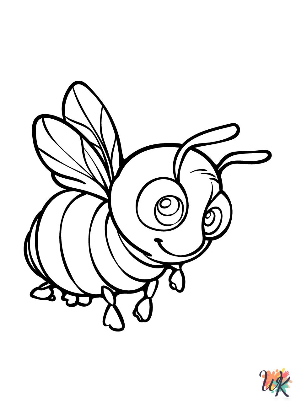 Bee free coloring pages