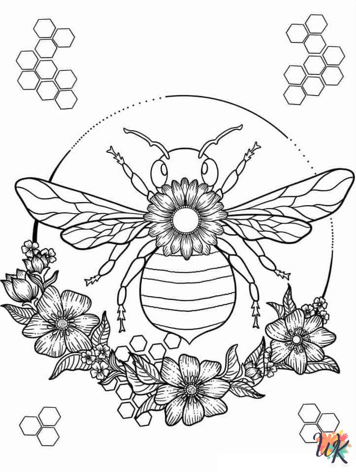 free Bee coloring pages