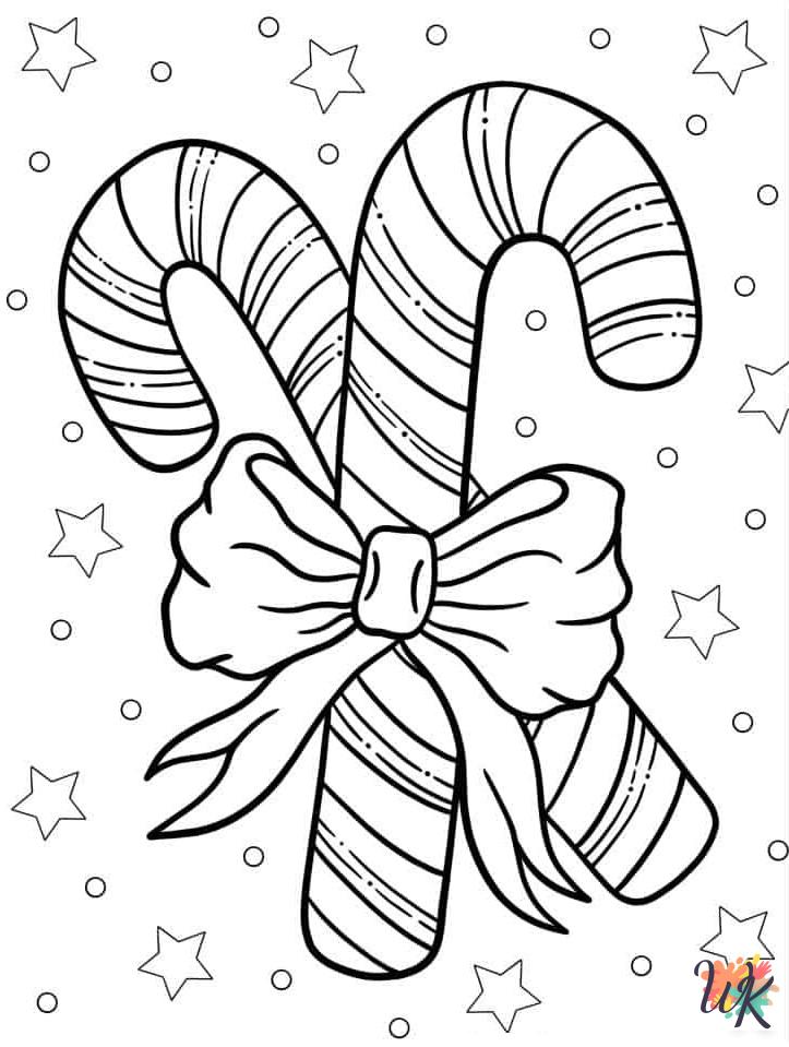 free printable Candy Cane coloring pages for adults