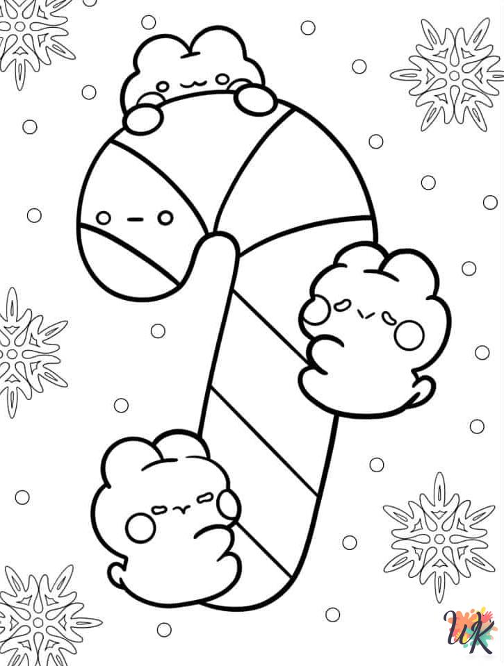 free Candy Cane coloring pages printable