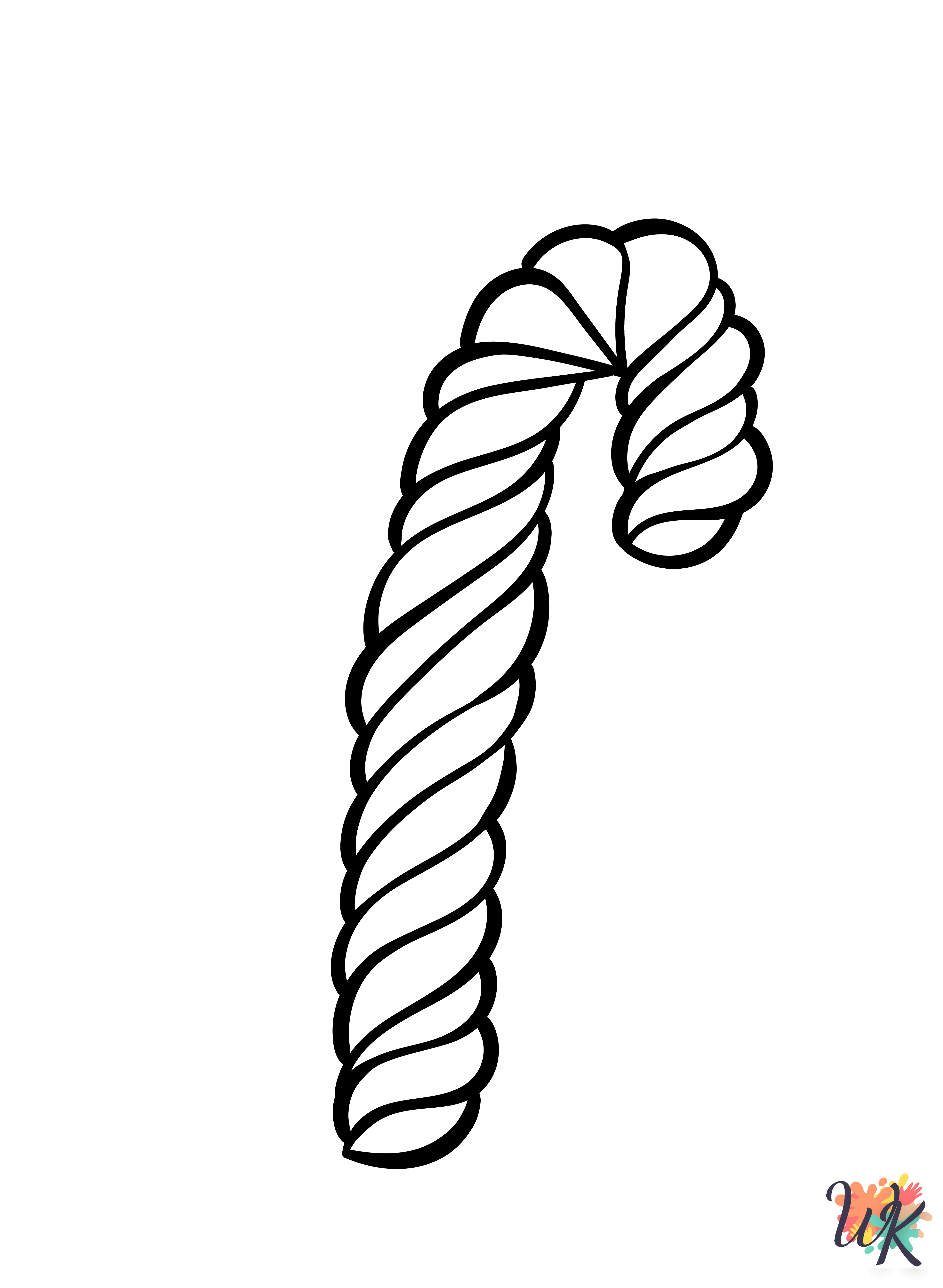 free Candy Cane coloring pages for kids