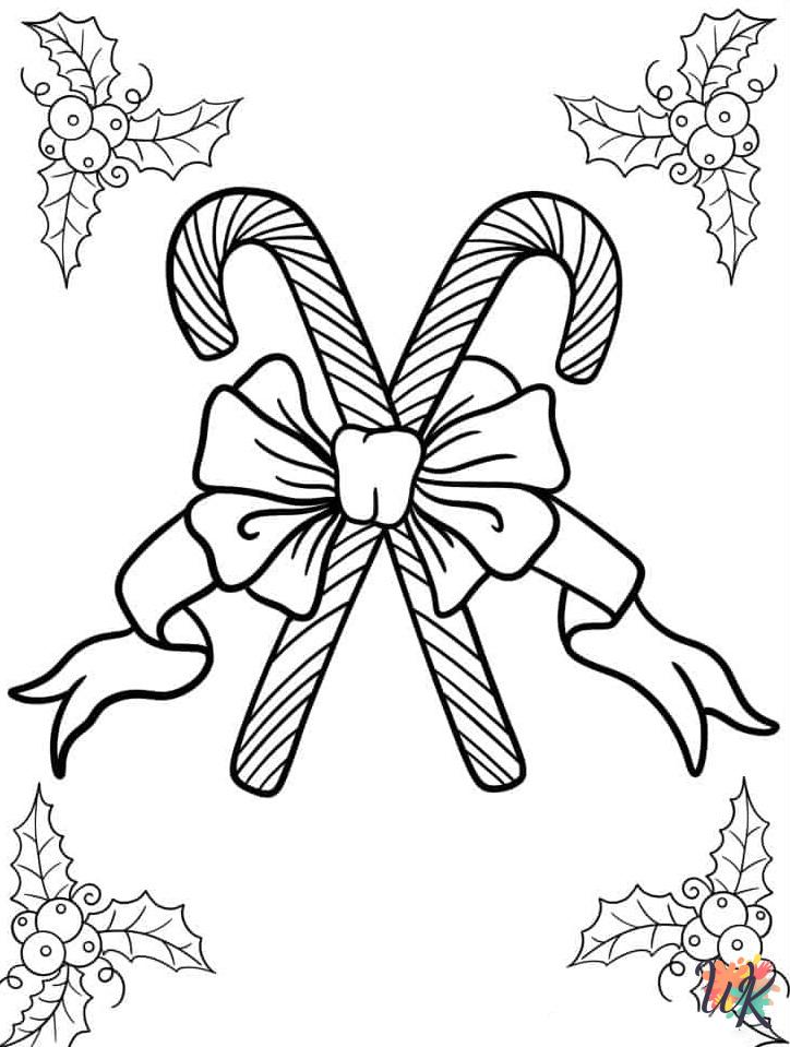 Candy Cane decorations coloring pages