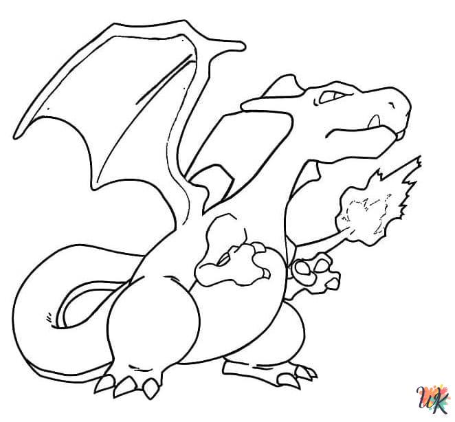 Charizard coloring pages for adults easy