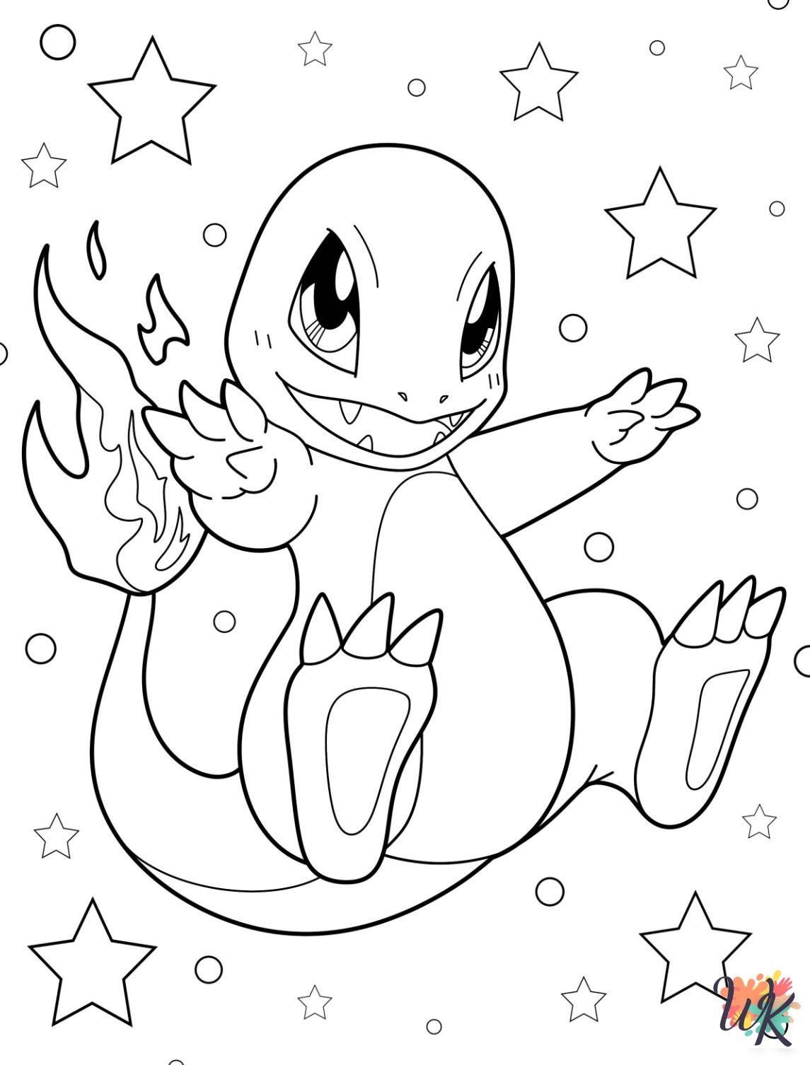 detailed Charmander coloring pages for adults