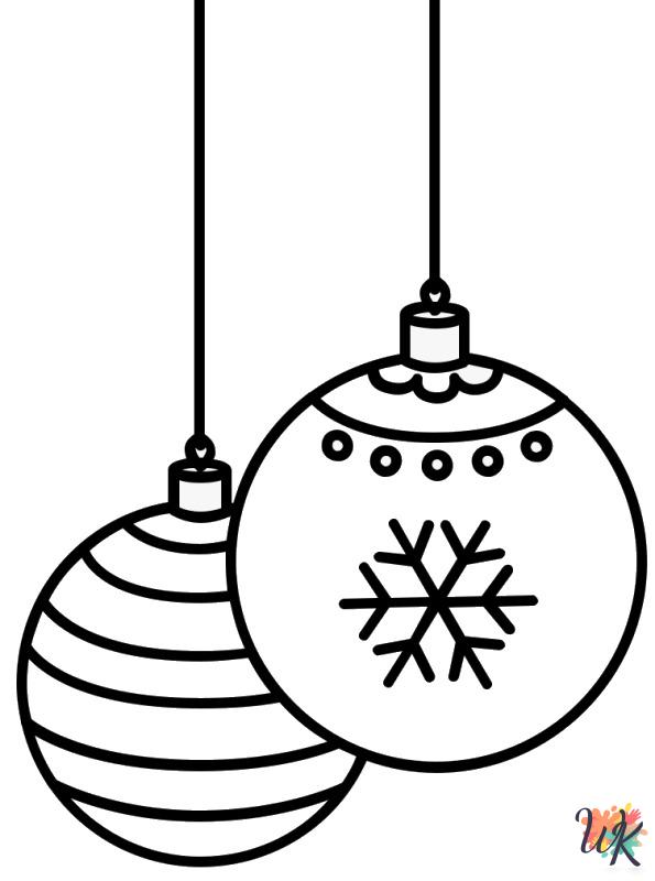 Christmas Balls coloring pages for adults easy