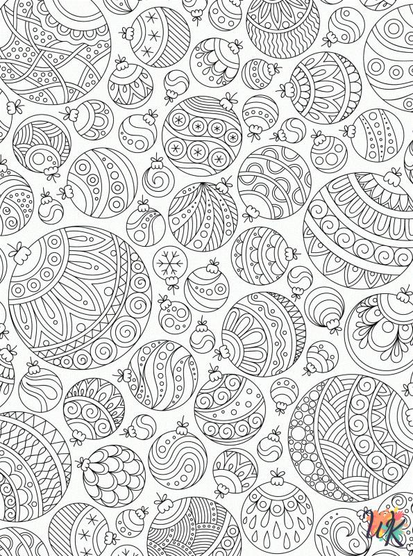 free adult Christmas Balls coloring pages