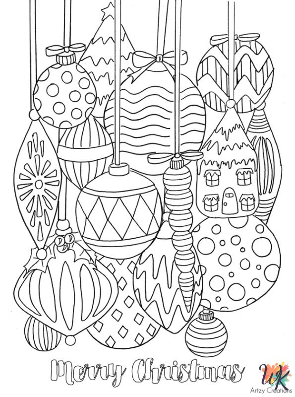 Christmas Balls coloring book pages