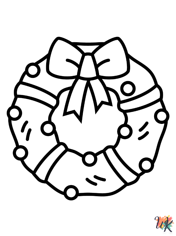 free Christmas Wreaths coloring pages for adults 1