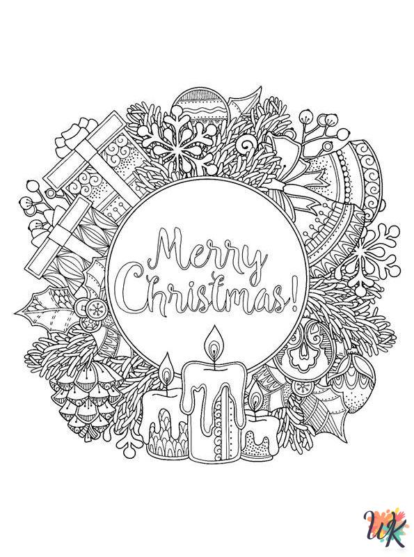 Christmas Wreaths coloring pages pdf
