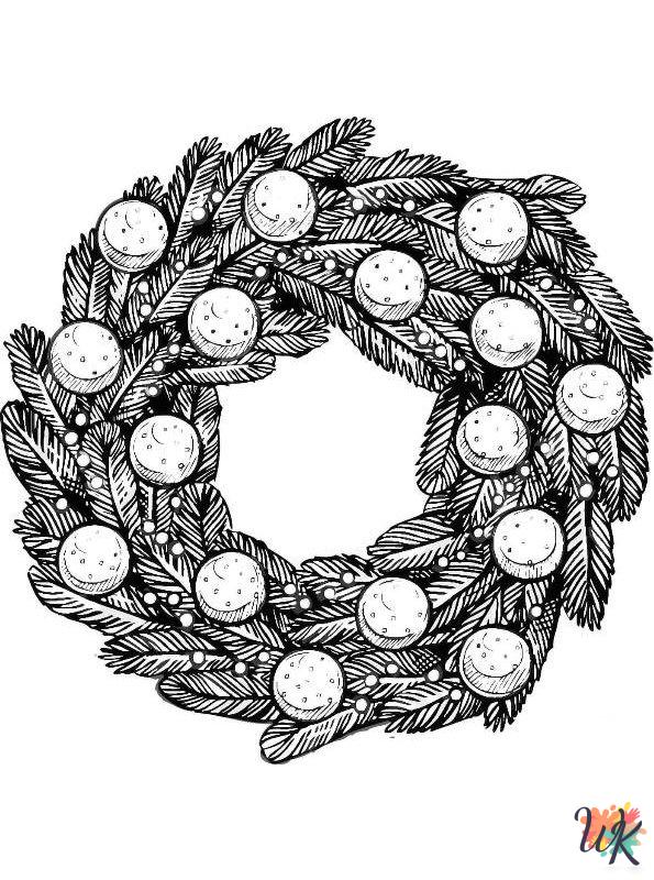 Christmas Wreaths printable coloring pages
