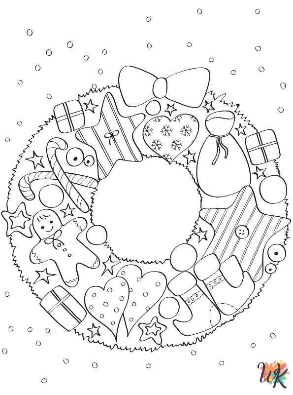 grinch cute Christmas Wreaths coloring pages