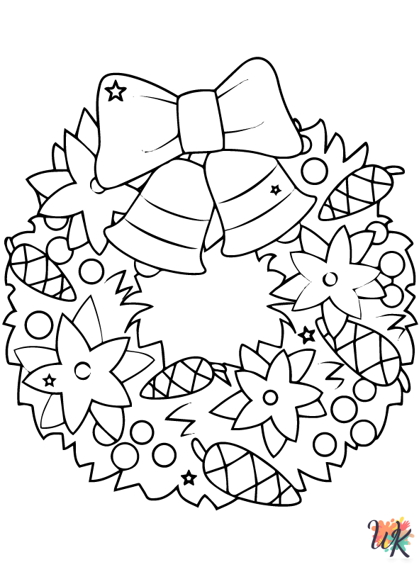coloring pages printable Christmas Wreaths