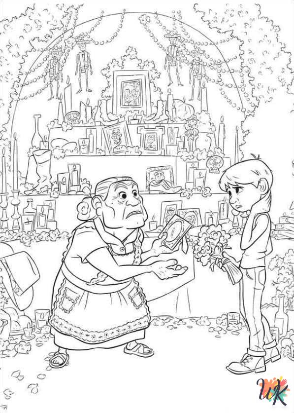 Coco coloring pages for adults easy