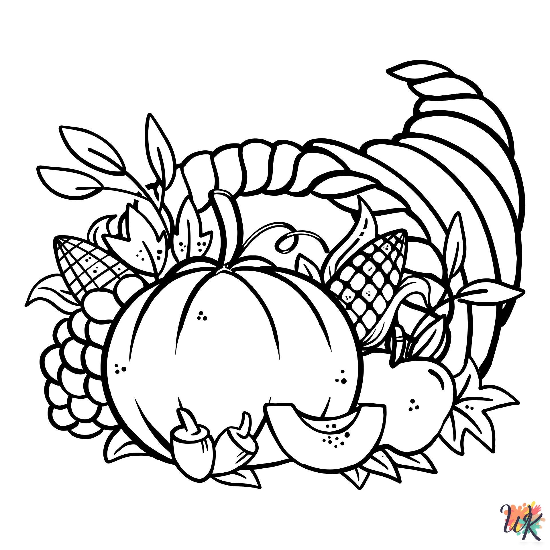 Cornucopia themed coloring pages