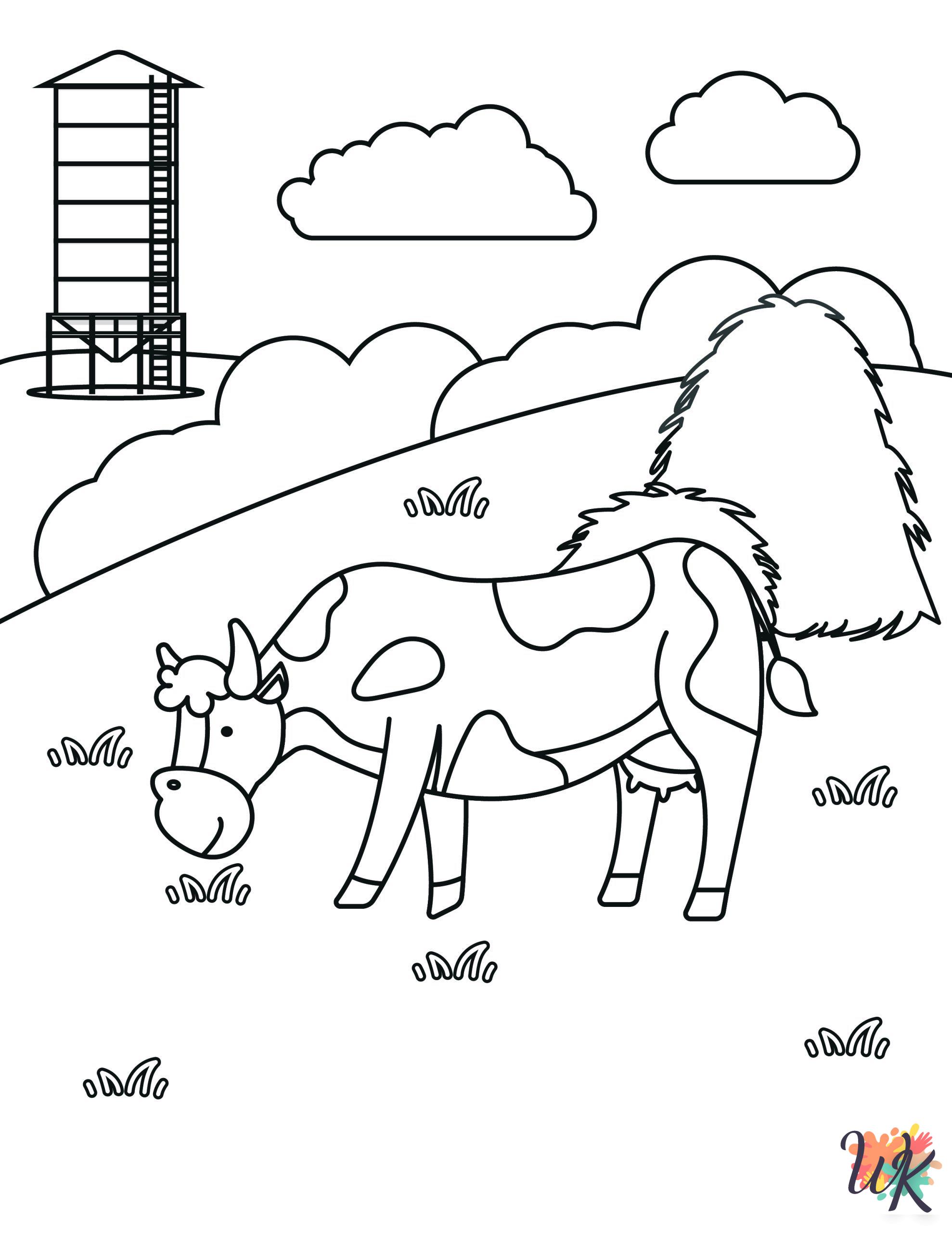 easy Cow coloring pages