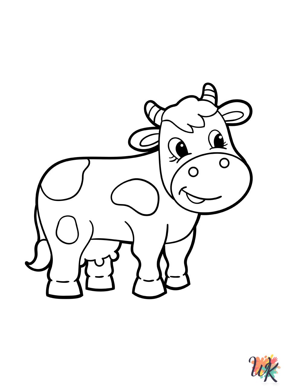 printable Cow coloring pages for adults