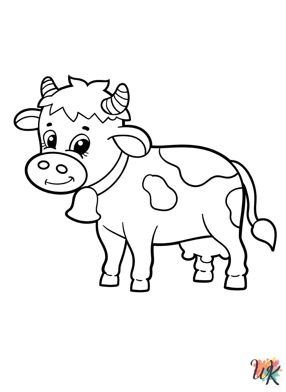 Cow coloring pages for preschoolers