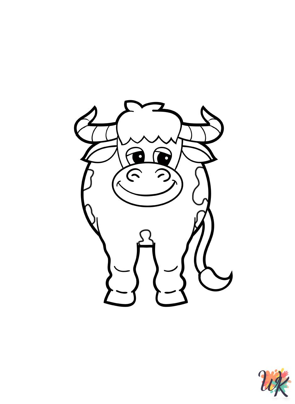 Cow coloring pages for preschoolers