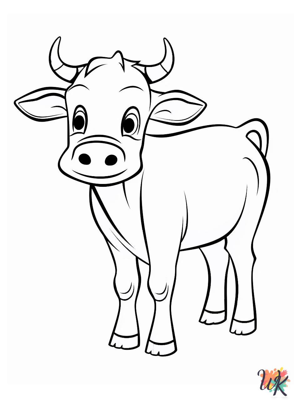 detailed Cow coloring pages for adults
