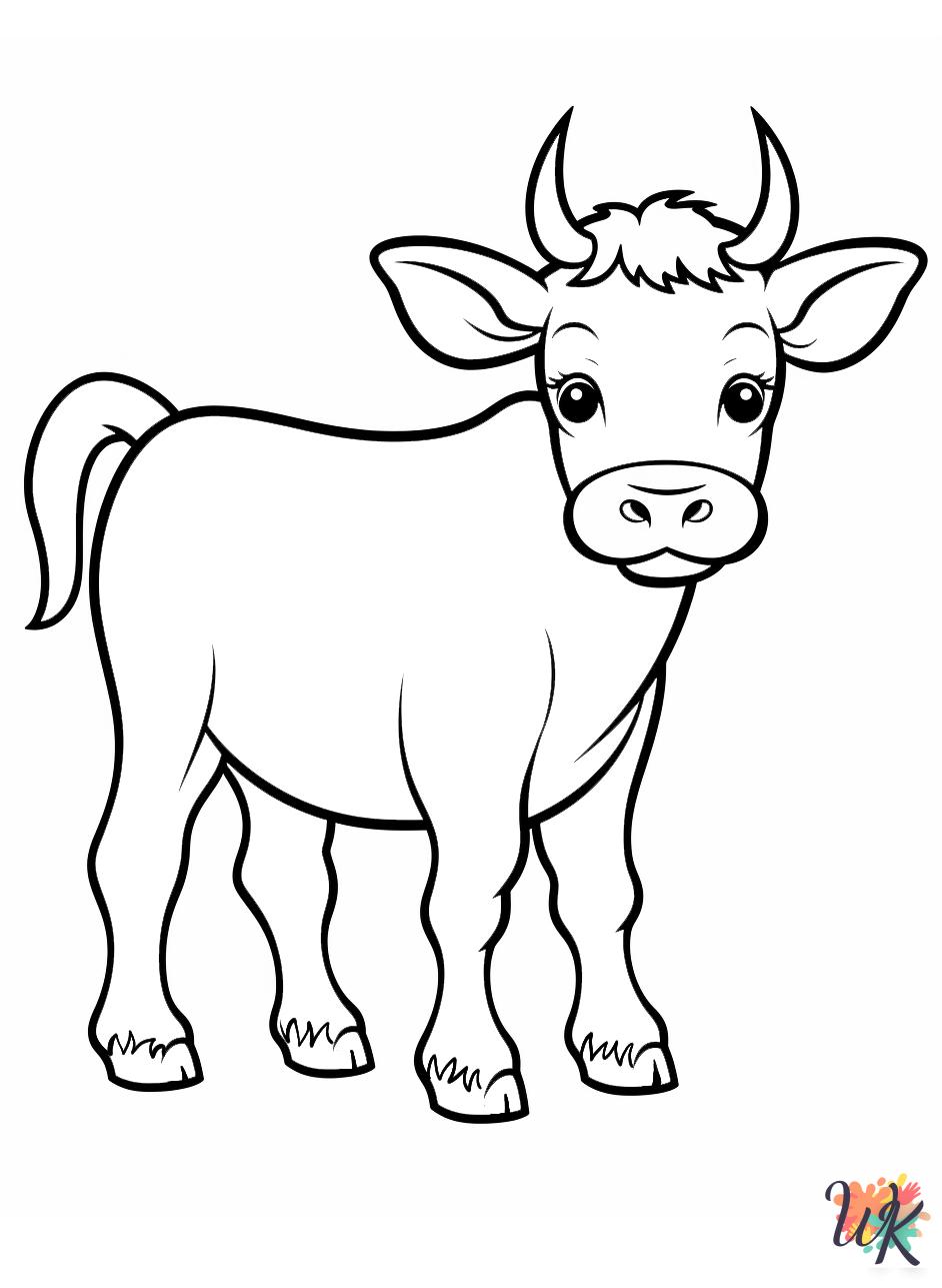 Cow coloring pages easy