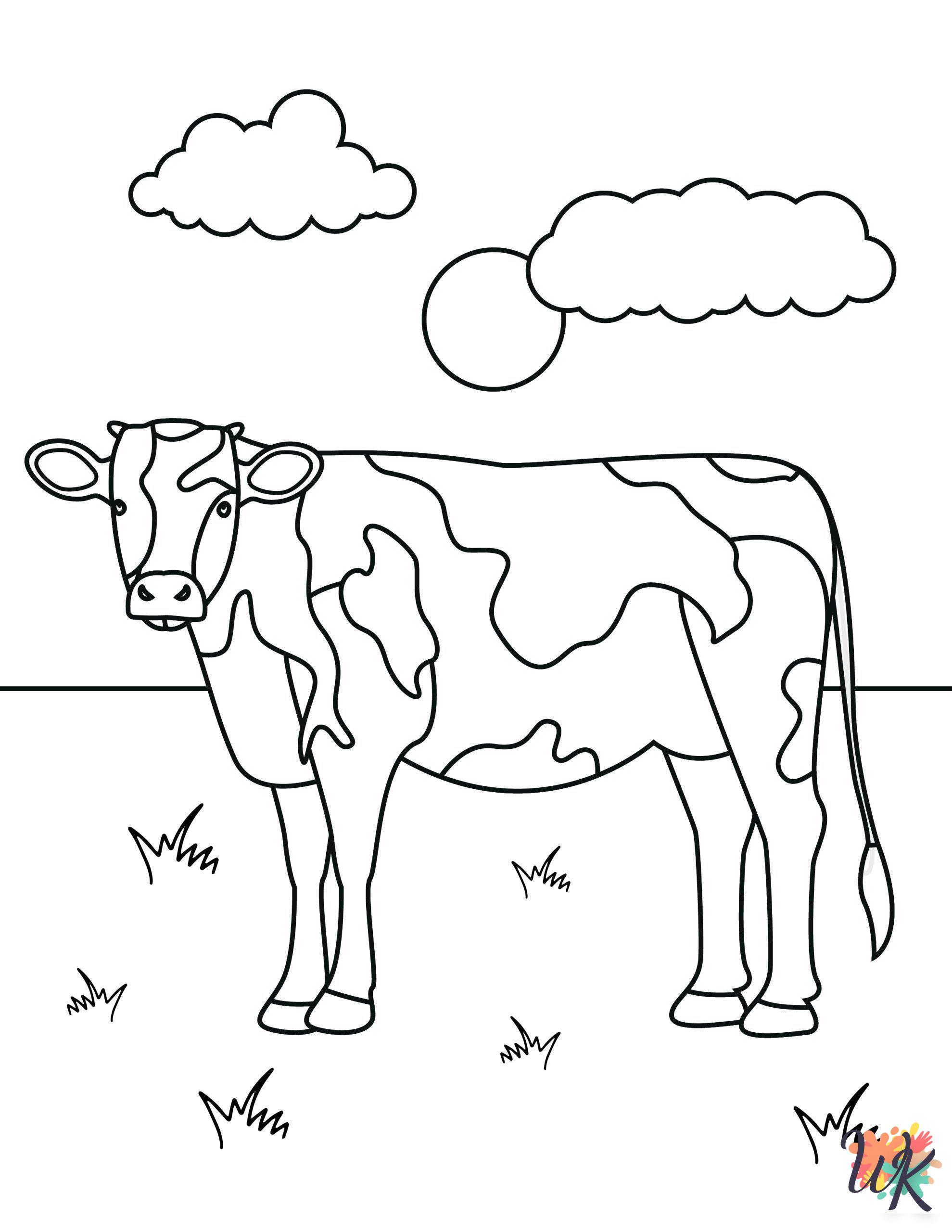 old-fashioned Cow coloring pages