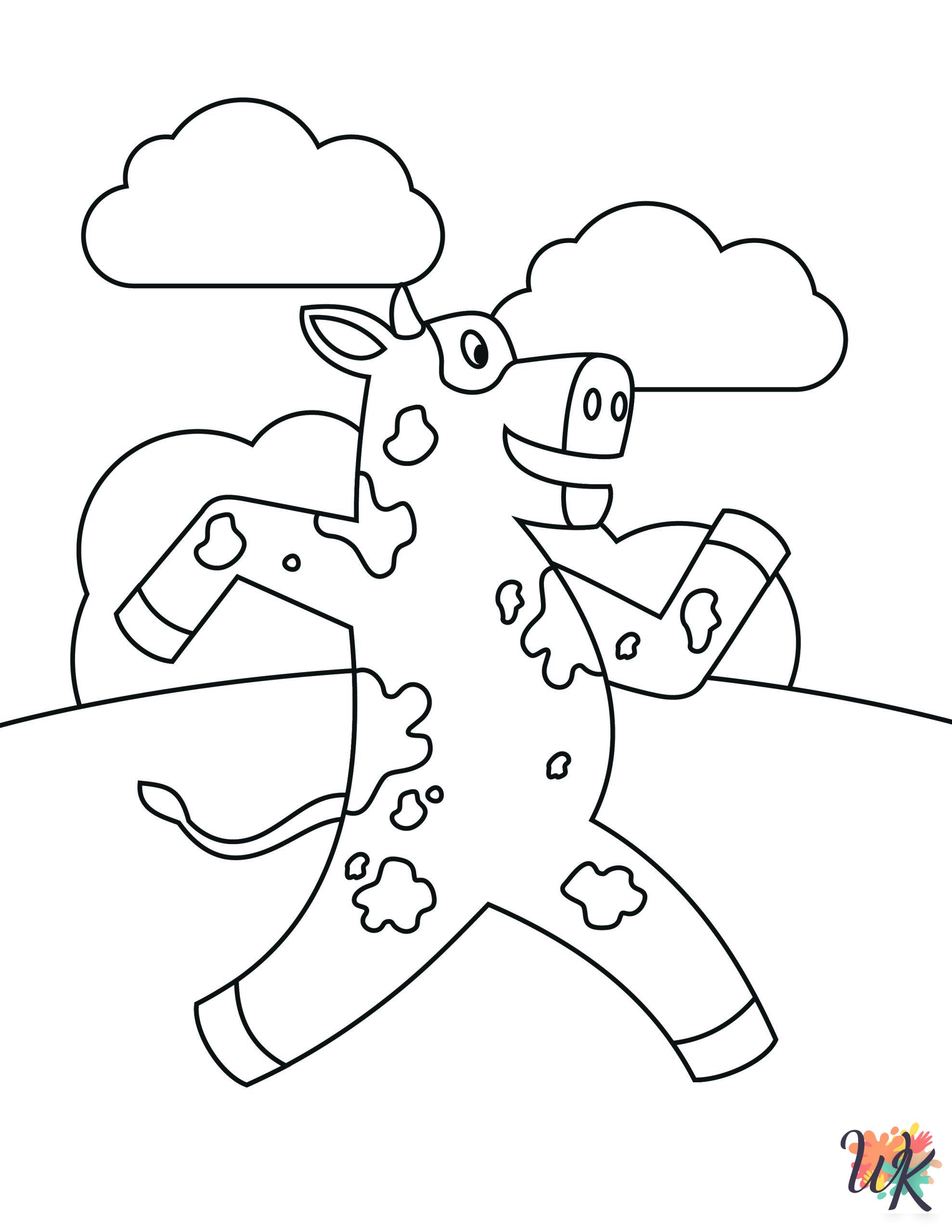 Cow coloring book pages