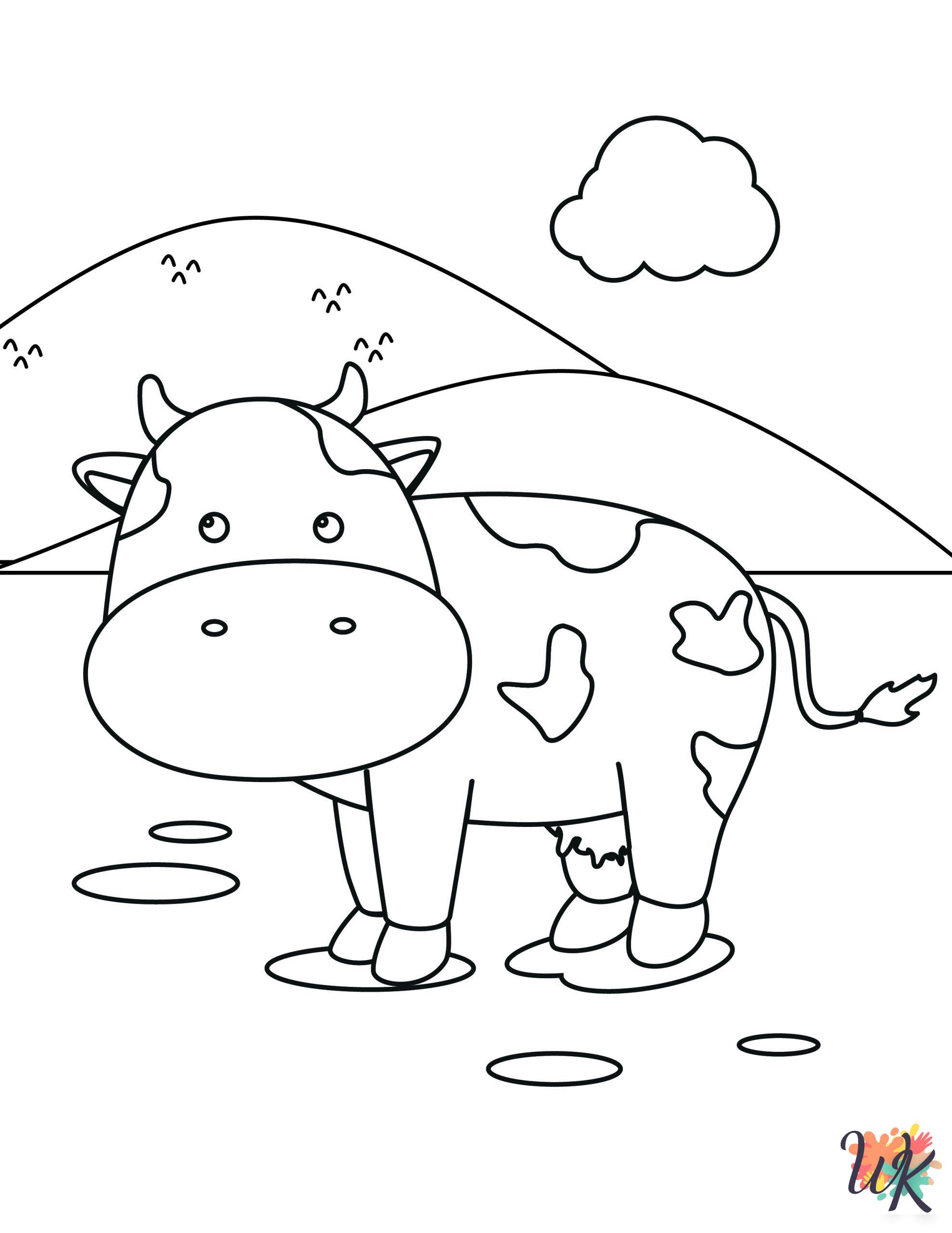 free printable Cow coloring pages for adults