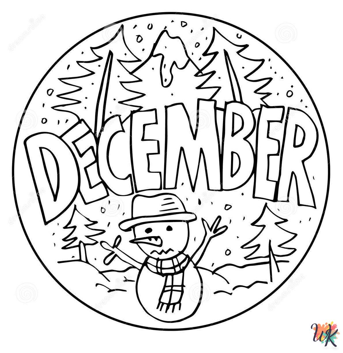December coloring pages for adults easy