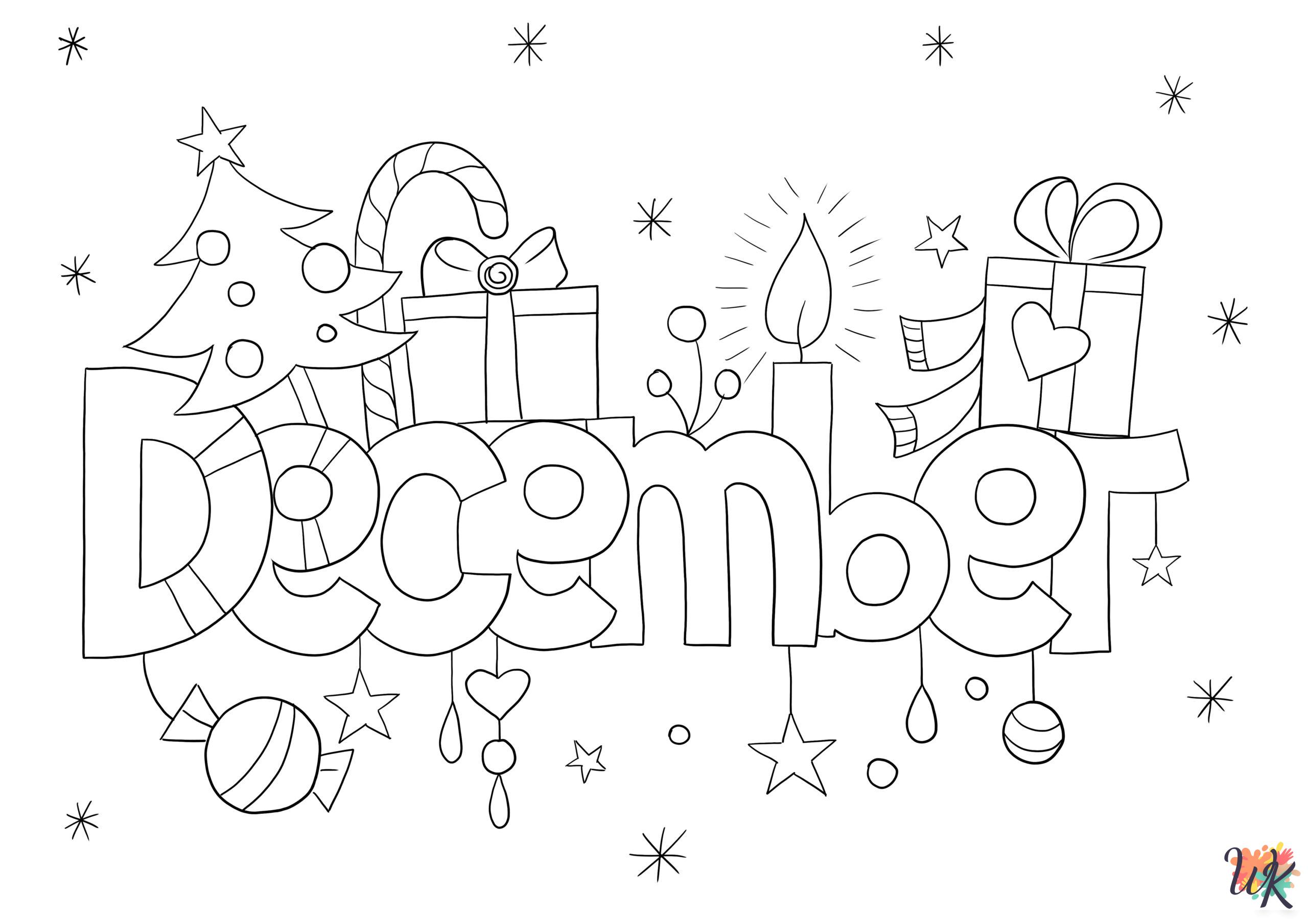 printable December coloring pages for adults