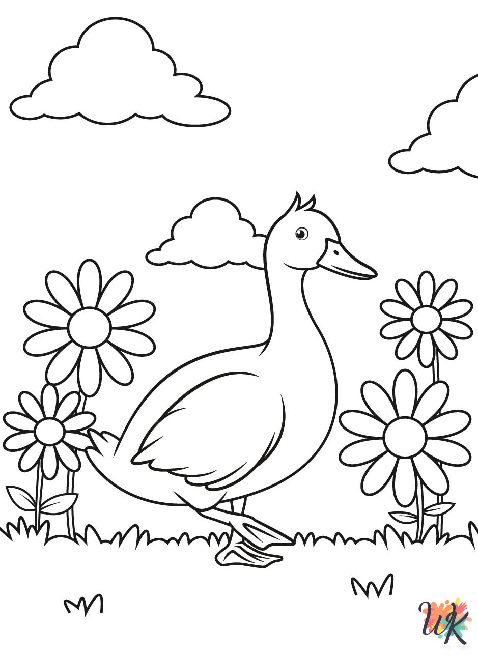 detailed Ducks coloring pages
