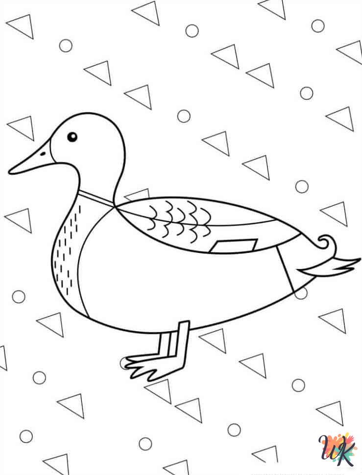 Ducks coloring pages easy