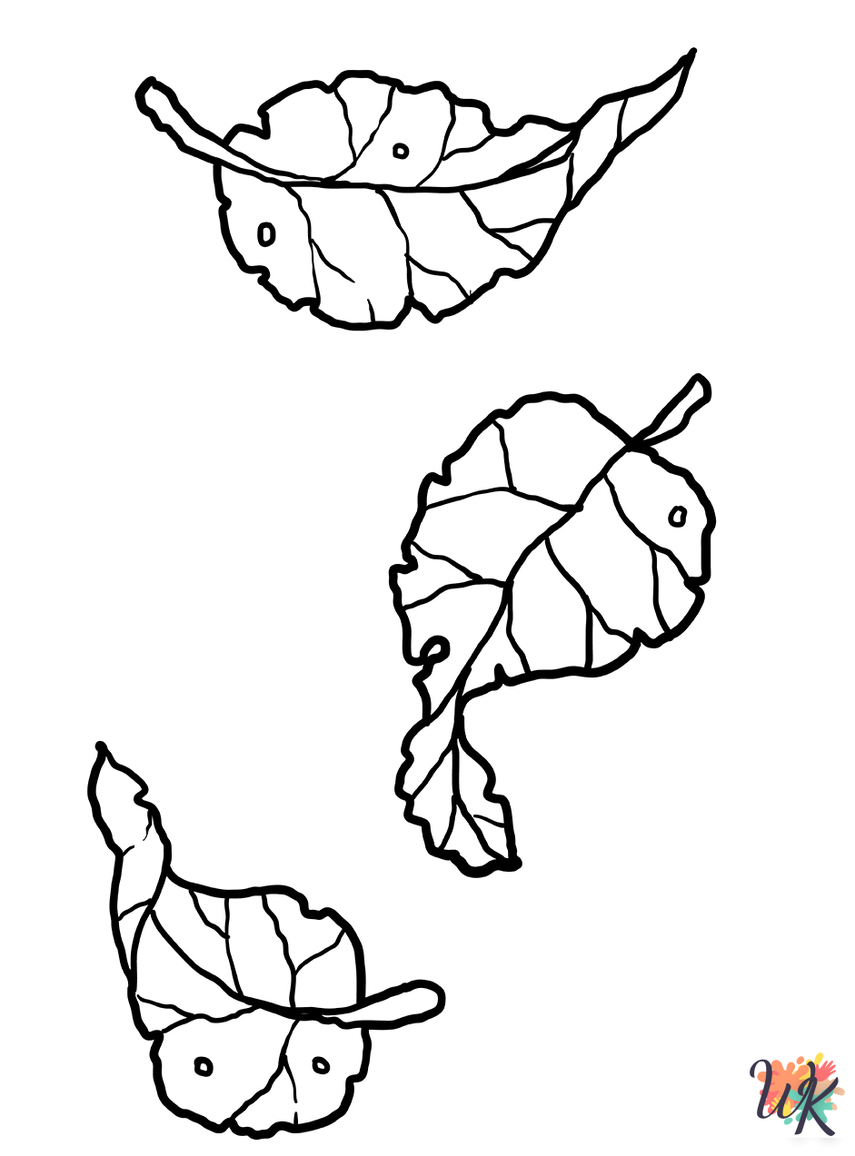 Fall Leaves coloring pages for adults easy