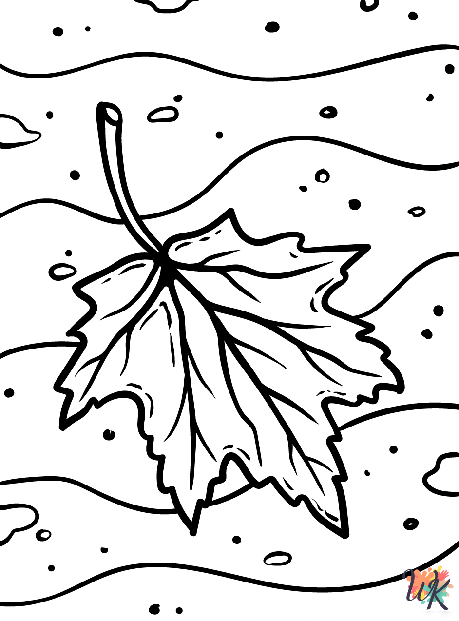 Fall Leaves decorations coloring pages
