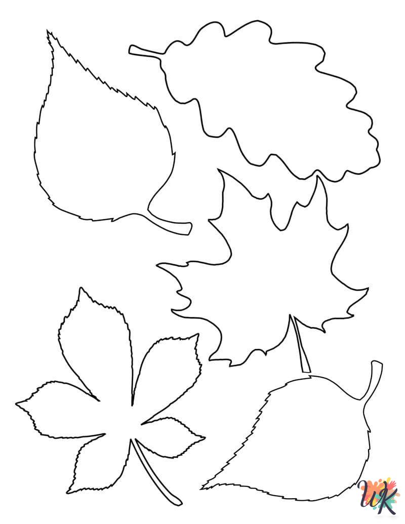 Fall Leaves printable coloring pages