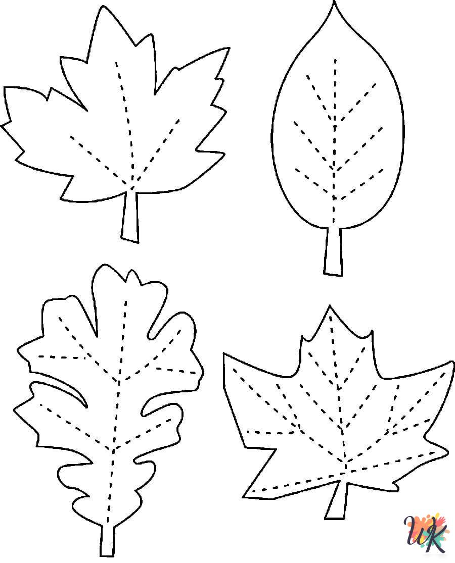 Fall Leaves coloring pages for kids