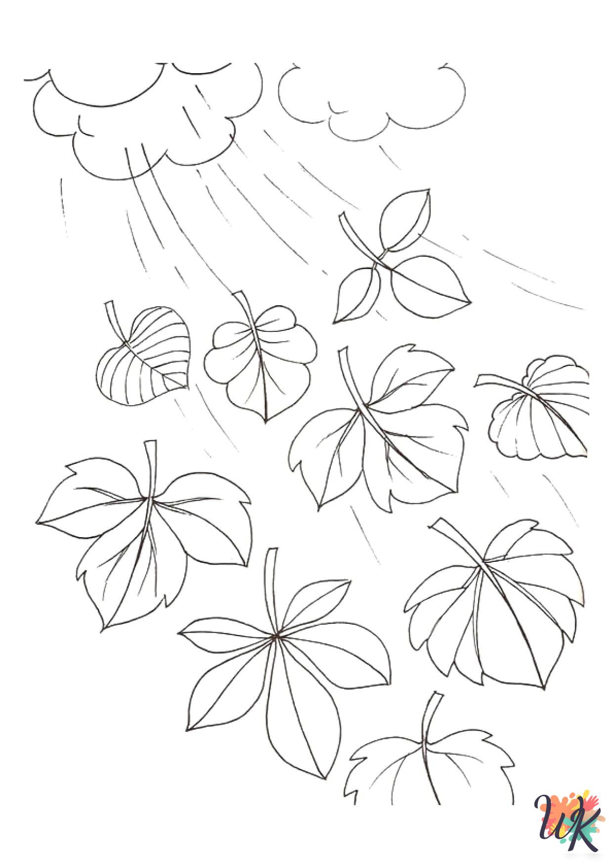 Fall Leaves themed coloring pages