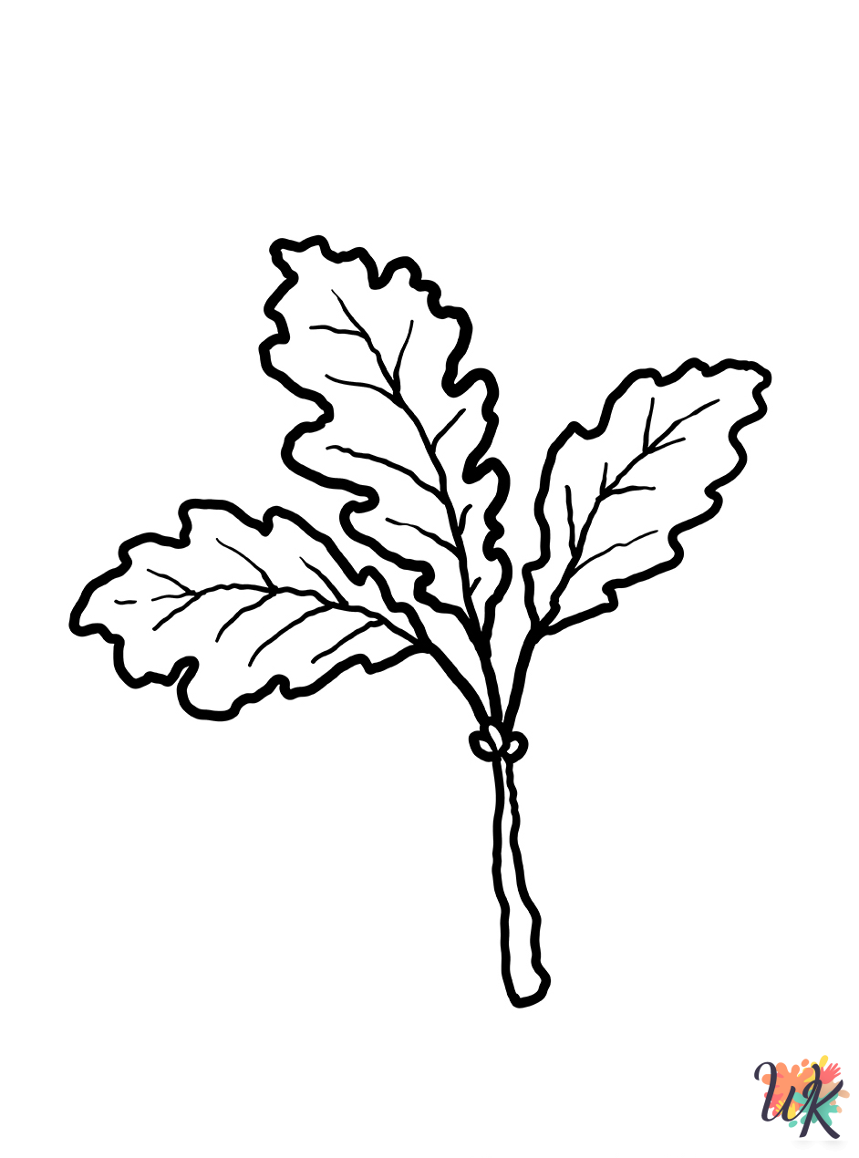 easy cute Fall Leaves coloring pages