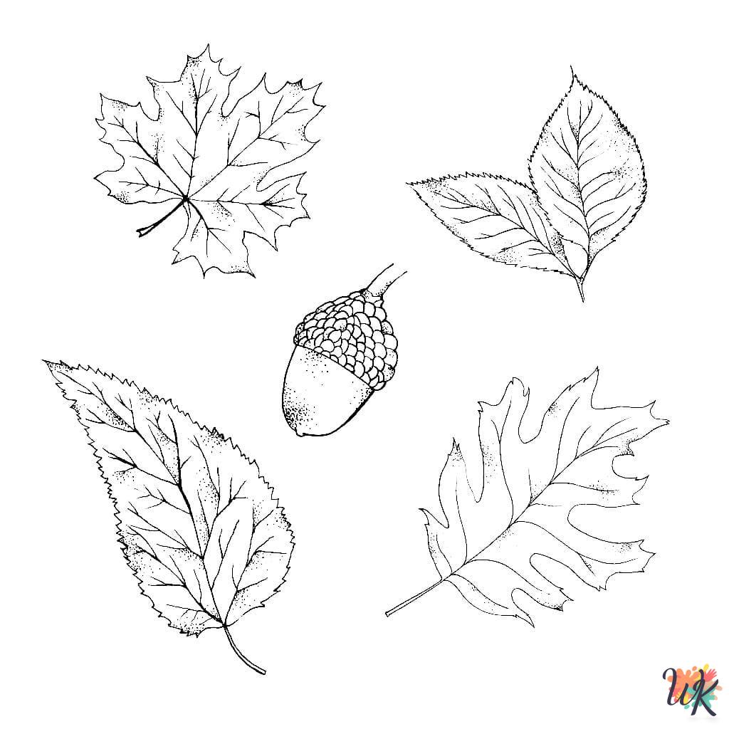 Fall Leaves free coloring pages