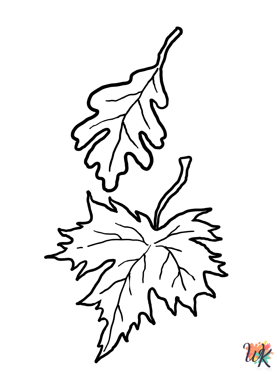 Fall Leaves coloring pages for adults pdf