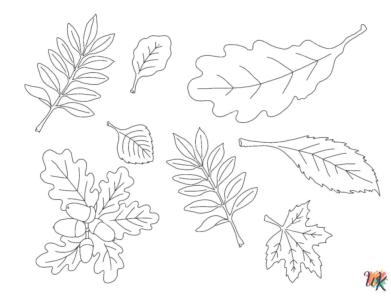 Fall Leaves coloring pages to print