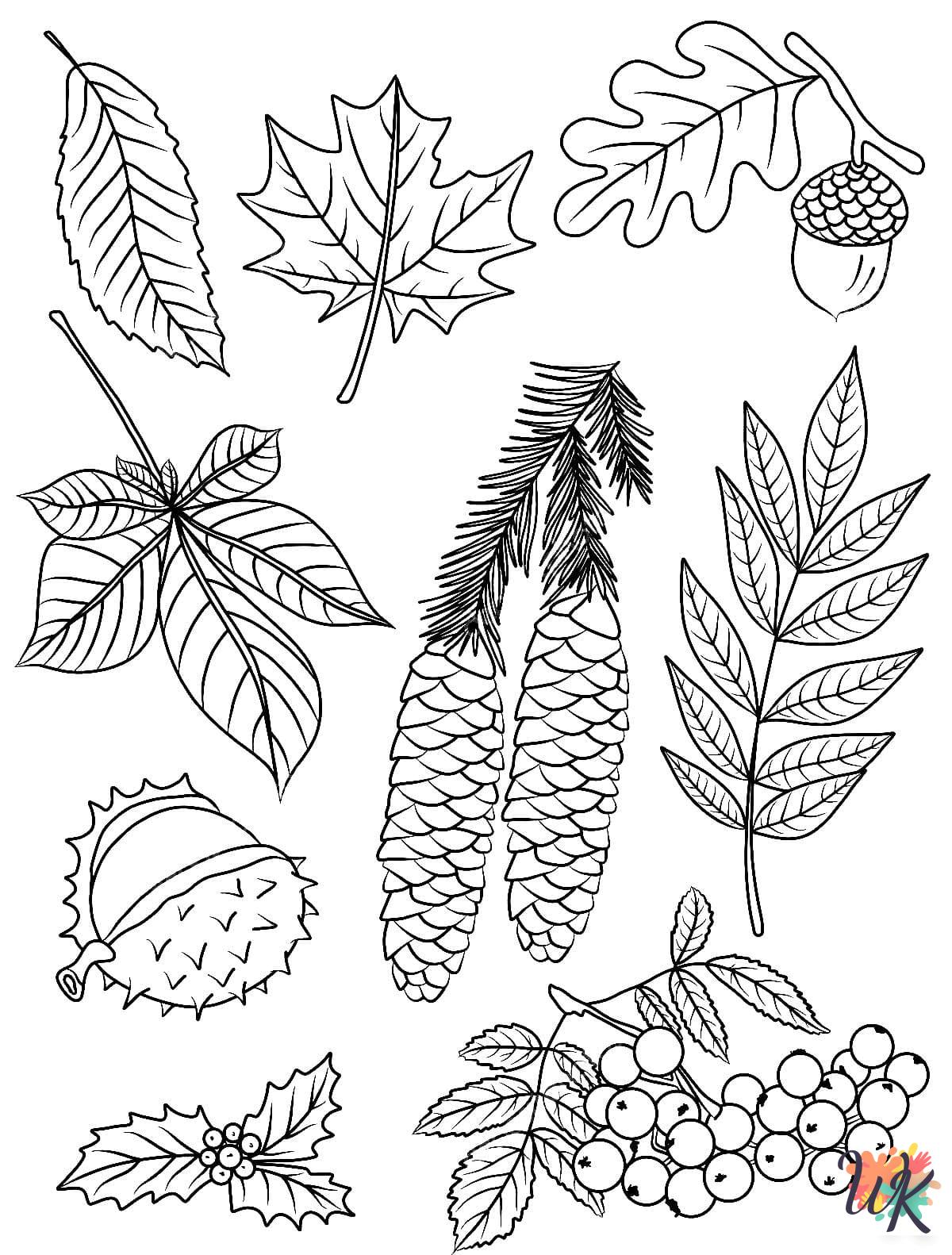 merry Fall Leaves coloring pages