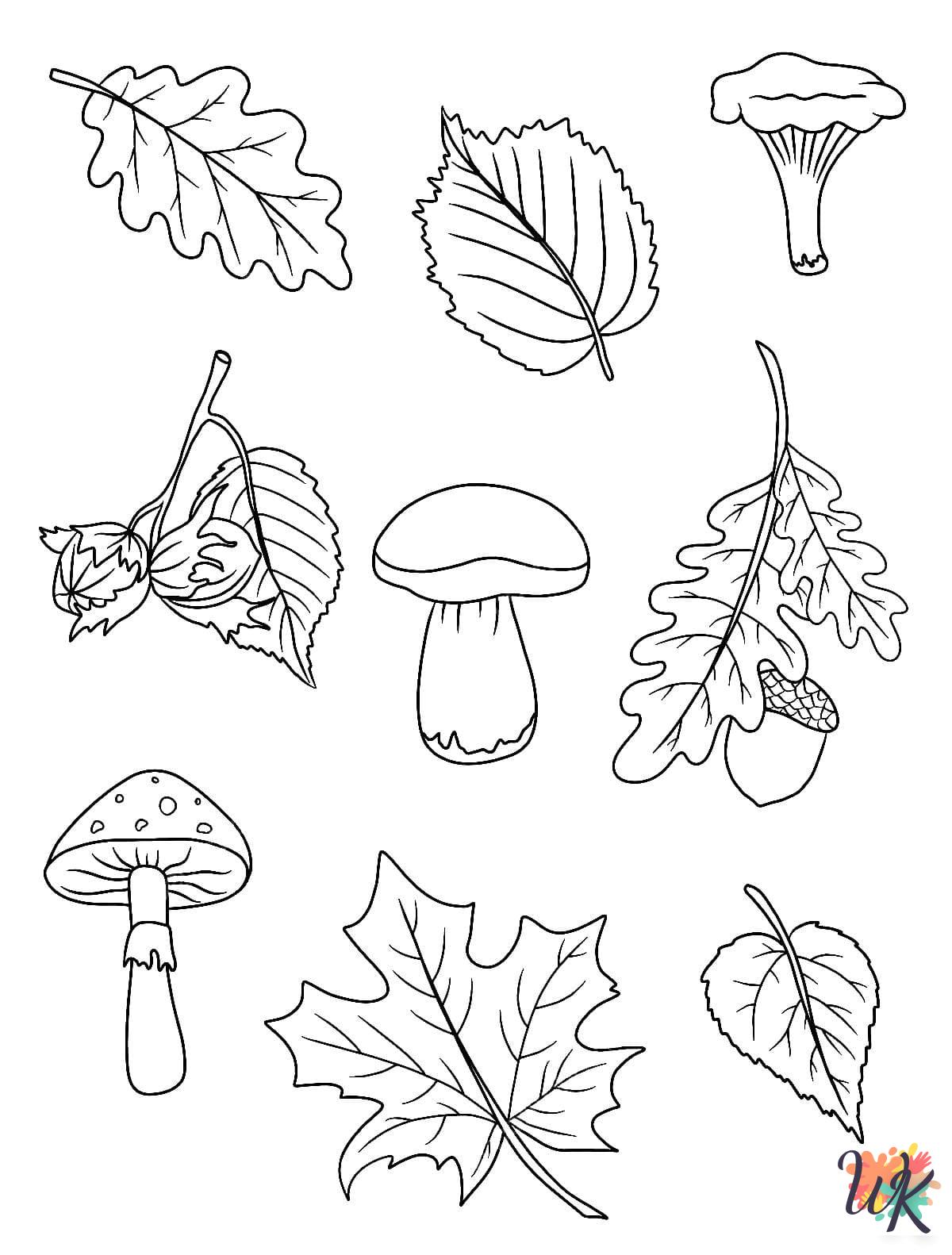 Fall Leaves decorations coloring pages 1