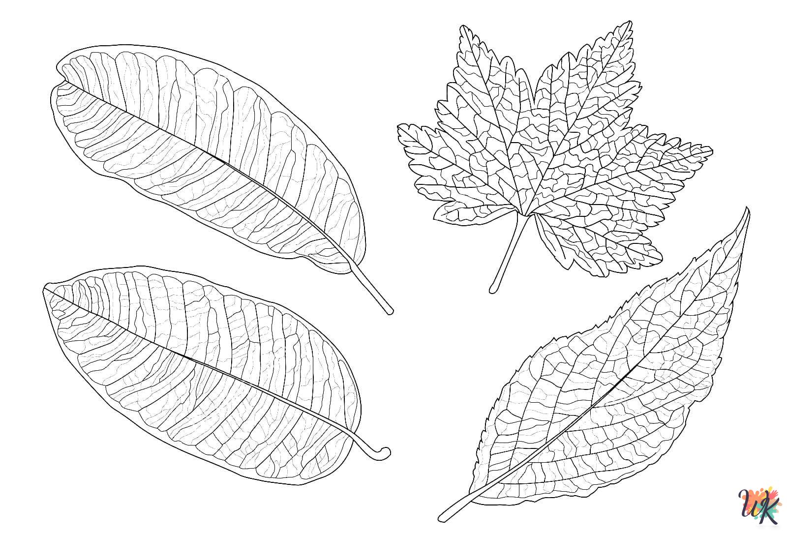 easy Fall Leaves coloring pages