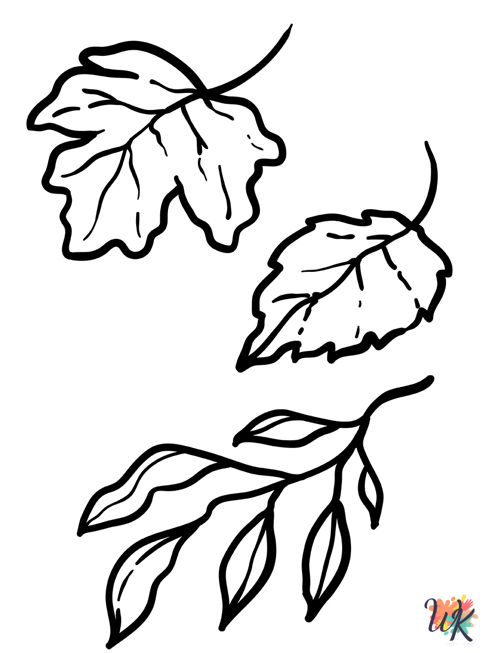 free adult Fall Leaves coloring pages