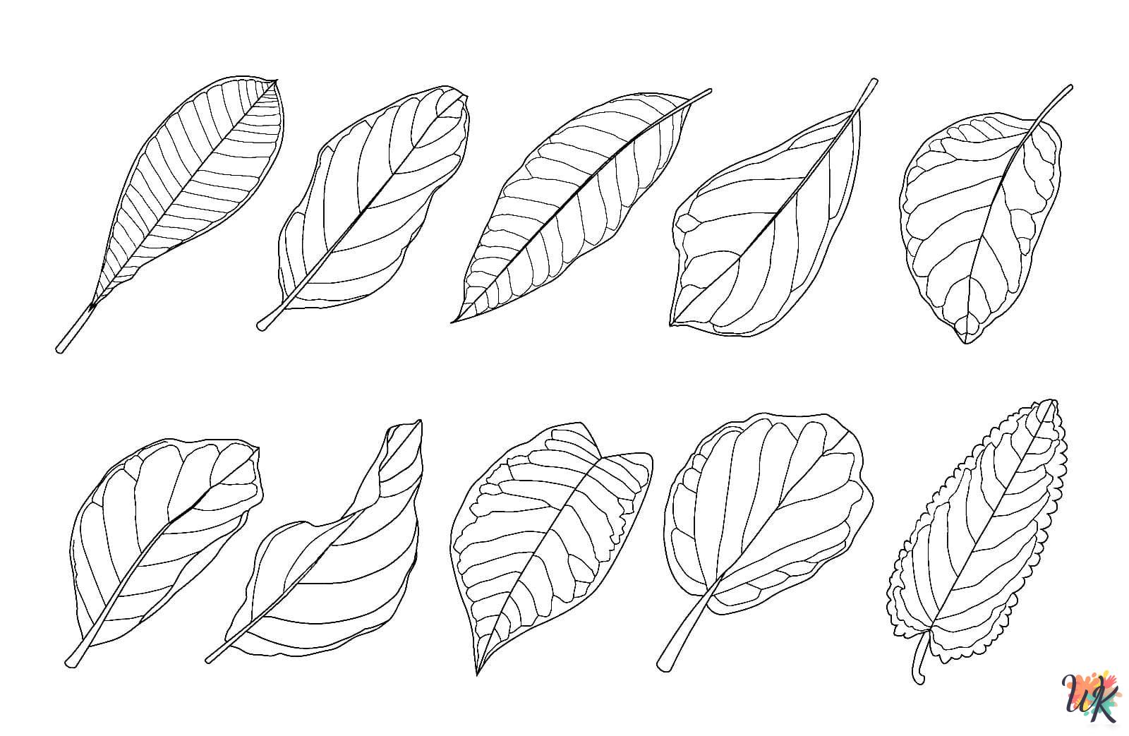 Fall Leaves cards coloring pages 1