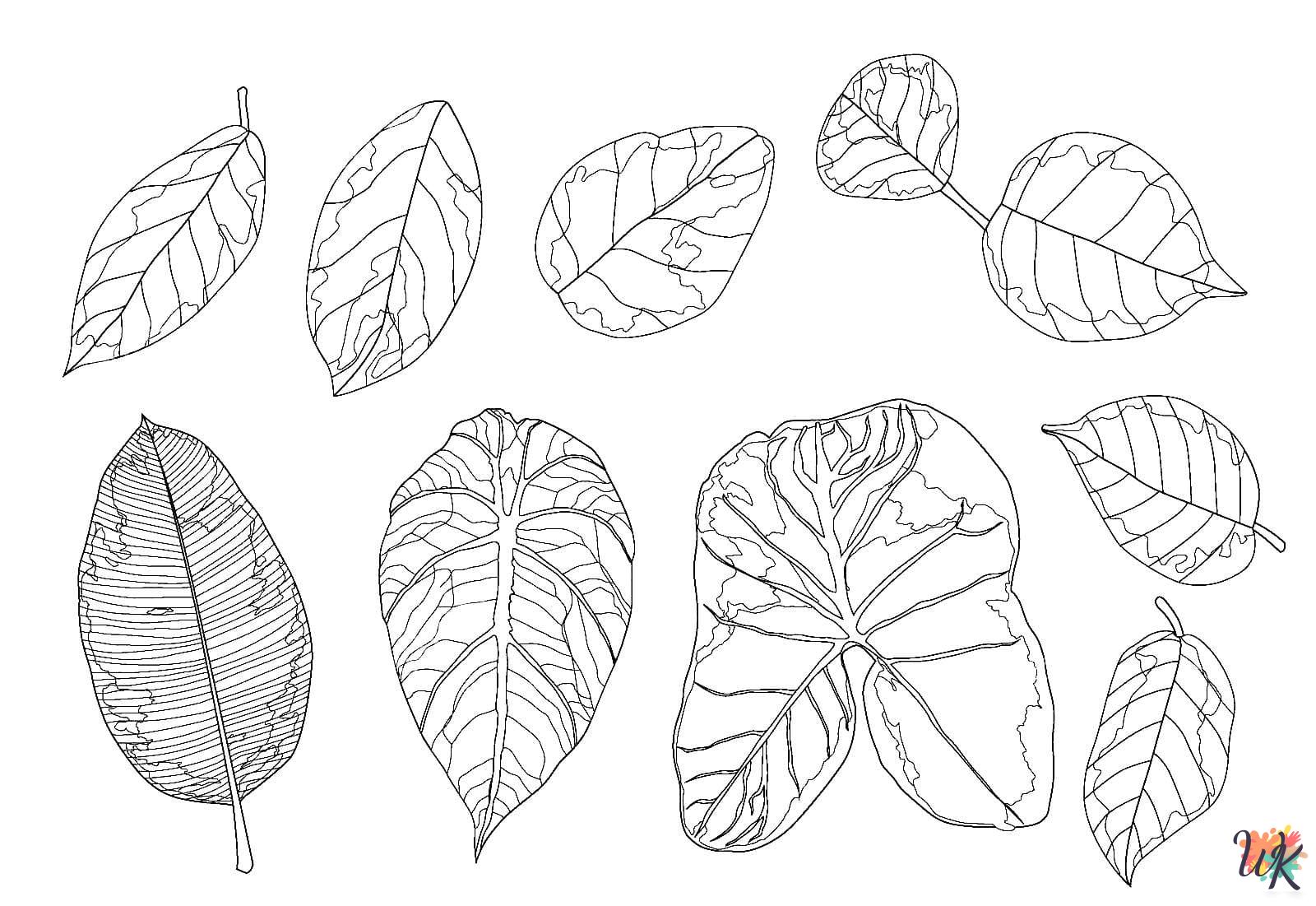 Fall Leaves coloring pages for adults pdf