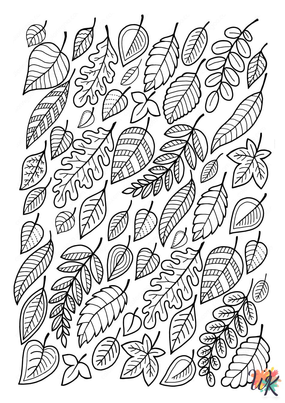 printable Fall Leaves coloring pages